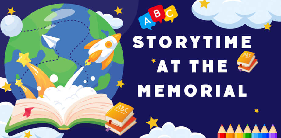 Families attend Storytime at the Memorial at the Virginia War Memorial, featuring read-alouds and crafts.
